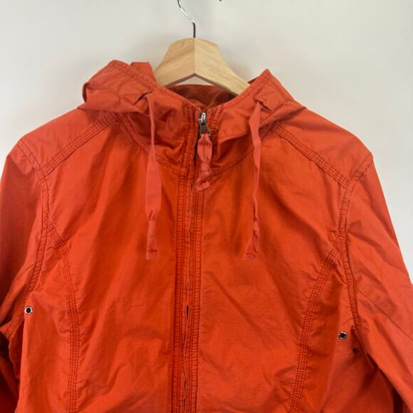 Eddie Bauer Orange Spring Lightweight Full Zip Hooded Jacket Womens Large - Picture 2 of 16